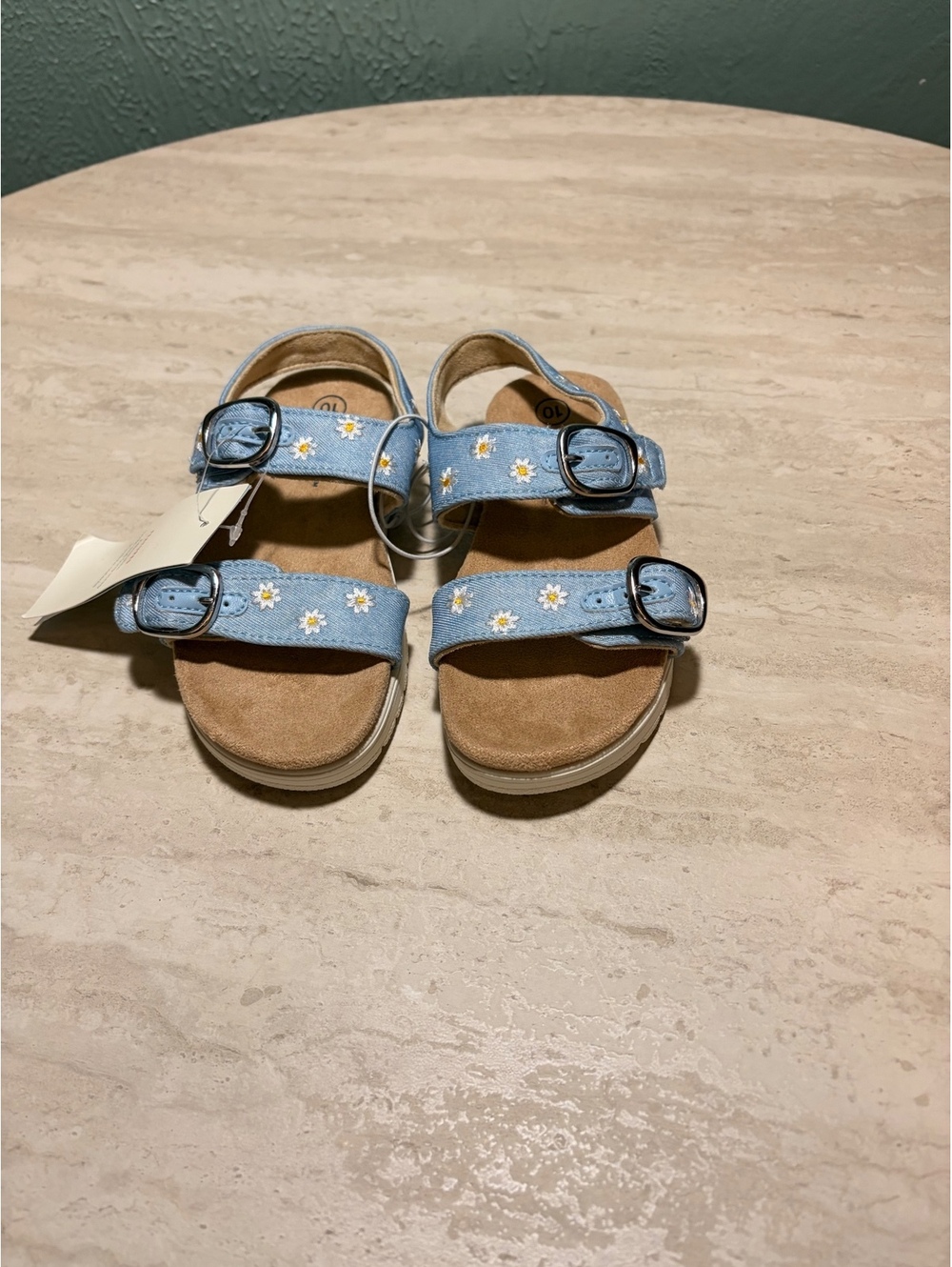Girls Size 10C Cat & Jack Girls' Blue Floral Adjustable Strap Sandals Size 10